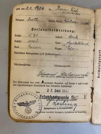 Sjælden original tysk Kriegsmarine solbog fra matros udstationeret i Danmark (Rømø) og naboøen Sylt 
Godt udfyldt