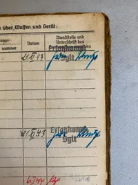 Sjælden original tysk Kriegsmarine solbog fra matros udstationeret i Danmark (Rømø) og naboøen Sylt 
Godt udfyldt