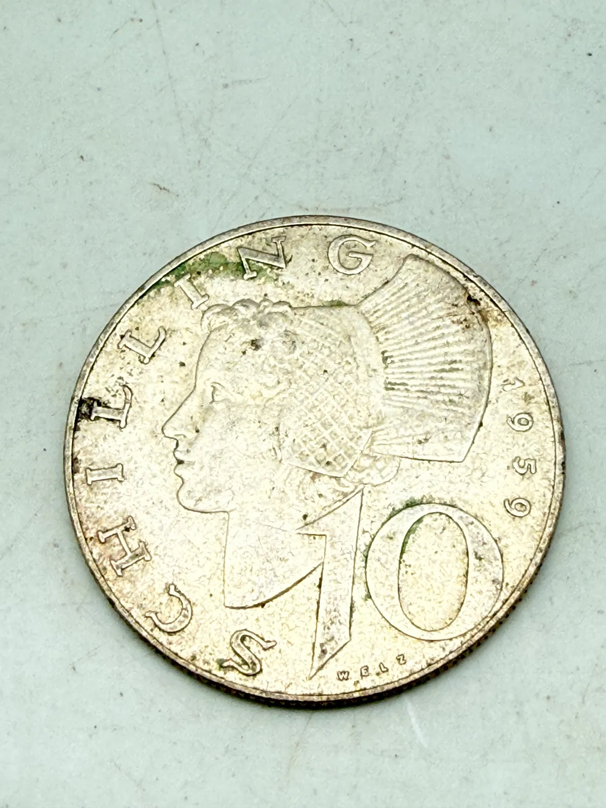 Østrig 10 schilling sølv, 7,5 gram 0.64 lødighed