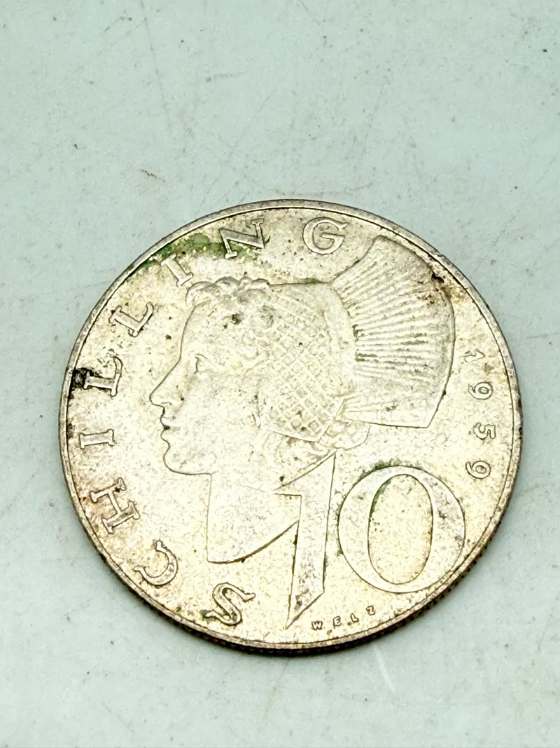 Østrig 10 schilling sølv, 7,5 gram 0.64 lødighed