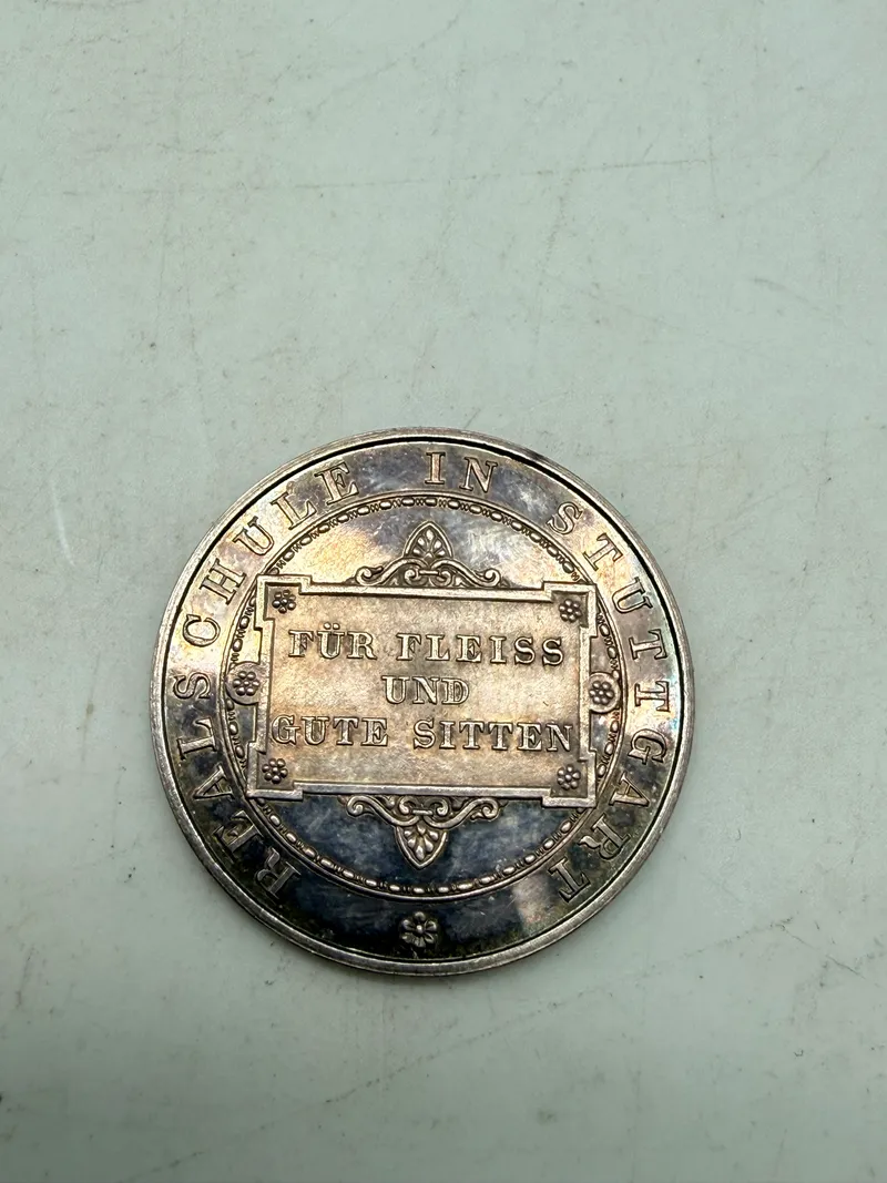 Tysk flidspræmie i sølv fra 1869, 5 gram ukendt lødighed