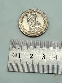 Schweiz 2 franc sølv, 10 gram 0.835 lødighed
