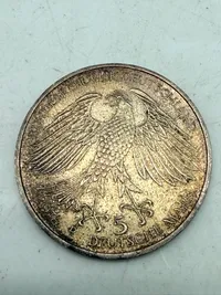 Tysk 5 mark jubilæumsmønt i sølv, 11 gram 0.625 lødighed