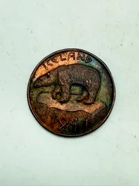 Island 1941 USAF Keflavik token, ekstrem sjælden token fra den amerikanske base i Keflavik på Island under 2. verdenskrig