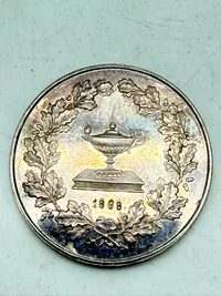 Tysk flidspræmie i sølv fra 1868, 5 gram ukendt lødighed