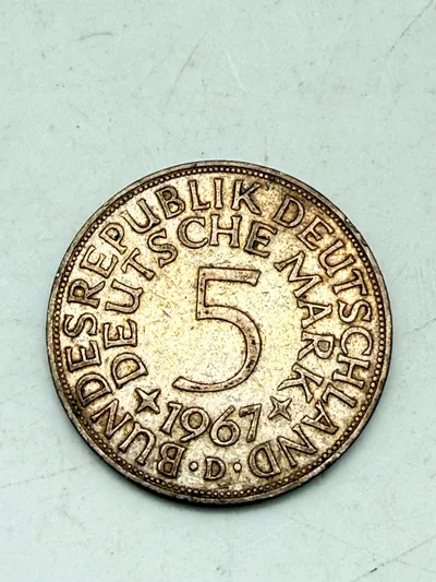 Tysk 5 mark sølv, 11 gram 0.625 lødighed