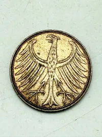 Tysk 5 mark sølv, 11 gram 0.625 lødighed