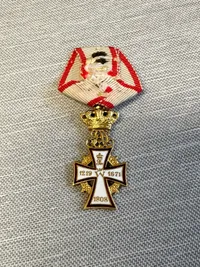 Christian X miniture ridderkors af guld, vægt 2.4 gram