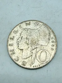 Østrig 10 schilling sølv, 7,5 gram 0.64 lødighed