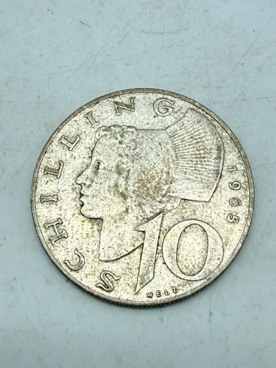 Østrig 10 schilling sølv, 7,5 gram 0.64 lødighed