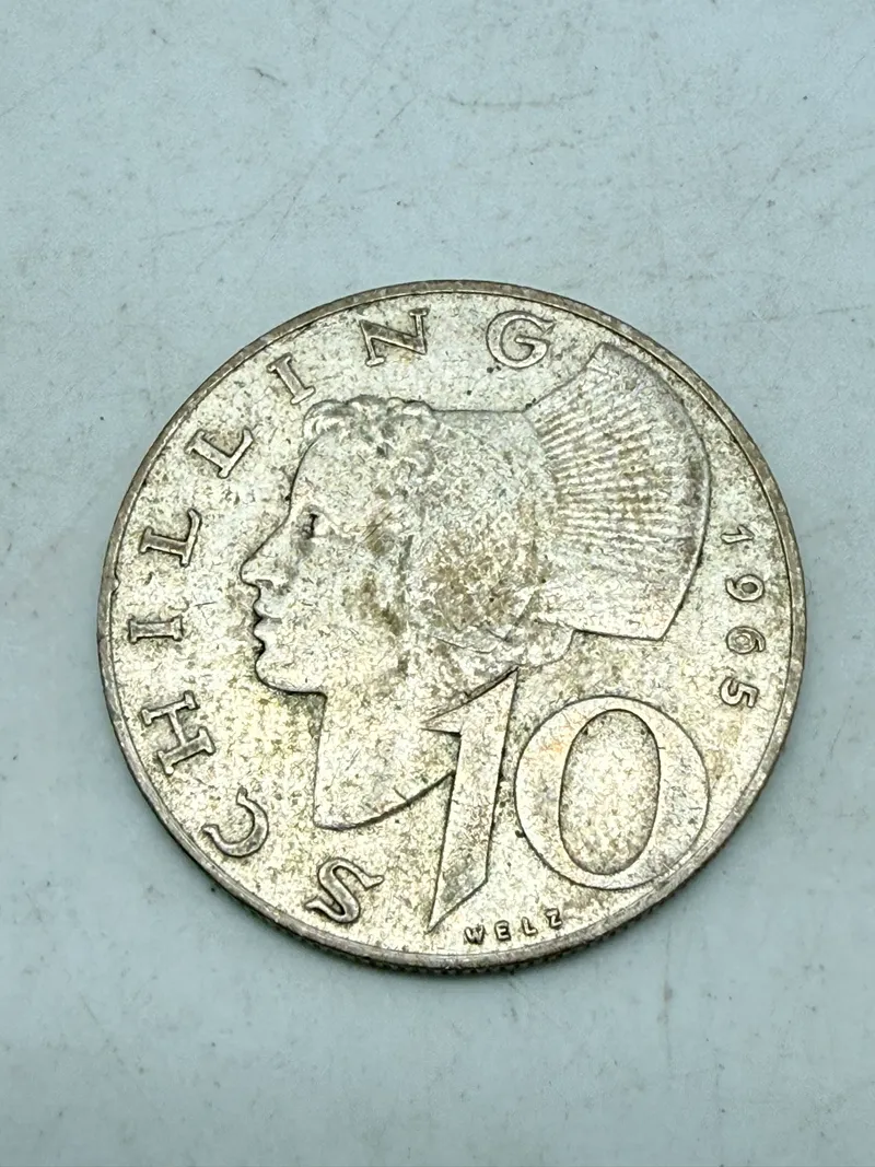 Østrig 10 schilling sølv, 7,5 gram 0.64 lødighed