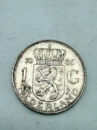 Holland 1 gulden sølv, 6,5 gram 0.72 lødighed