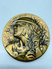 Stor Fransk / Amerikansk WW1 medalje bronze, original