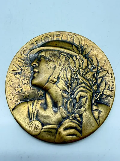 Stor Fransk / Amerikansk WW1 medalje bronze, original