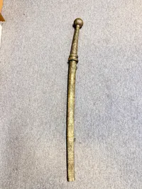 ANTIQUE BURMESE DHA TEMPLE SWORD WITH SCABBARD, ORIGINAL