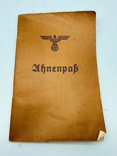 Tysk Ahnenpass, udfyldt, originalt