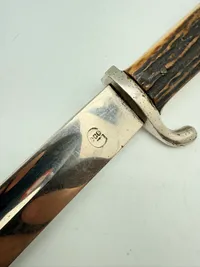 Tysk WW2 udgangsbajonet med ben greb, original