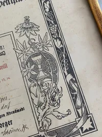 Originalt tysk konfirmations bevis fra 1916