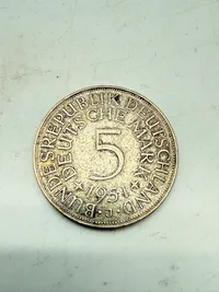 Tysk 5 mark sølv, 11 gram 0.625 lødighed