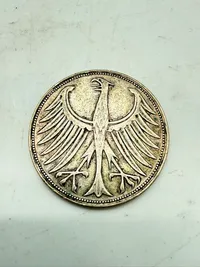 Tysk 5 mark sølv, 11 gram 0.625 lødighed