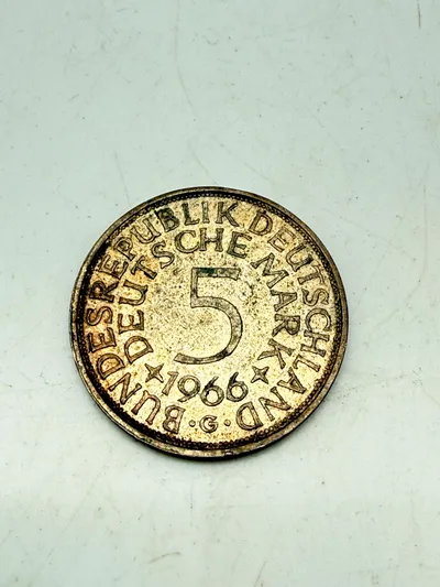 Tysk 5 mark sølv, 11 gram 0.625 lødighed