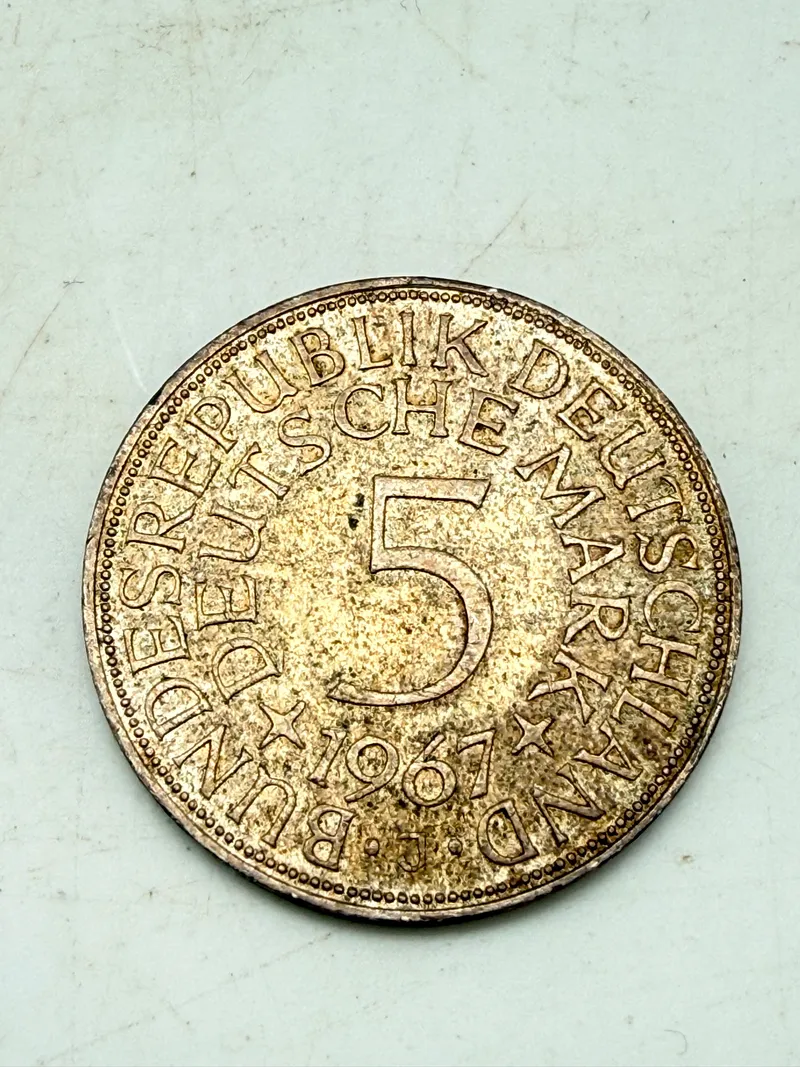 Tysk 5 mark sølv, 11 gram 0.625 lødighed