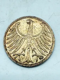 Tysk 5 mark sølv, 11 gram 0.625 lødighed