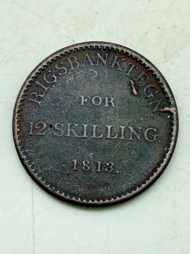 Rigsbanktegn for 12 skilling 1813