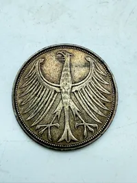Tysk 5 mark sølv, 11 gram 0.625 lødighed