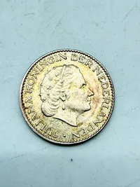 Holland 1 gulden sølv, 6,5 gram 0.72 lødighed