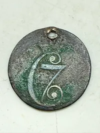 1/2 skilling danske 1771 med hul til vedhæng