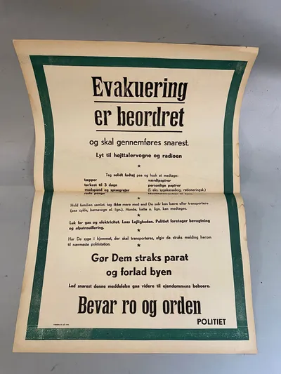 Original dansk evakueringsplakat