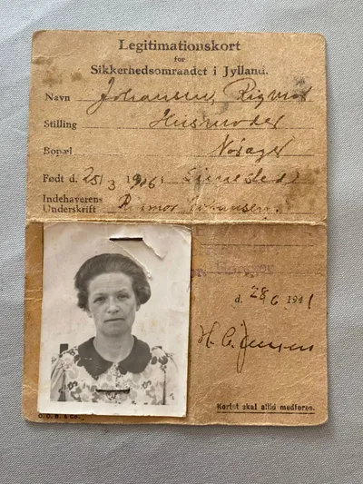 Originalt ww2 legitimationskort for sikkehedsrådet i Jylland
