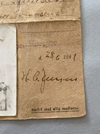 Originalt ww2 legitimationskort for sikkehedsrådet i Jylland