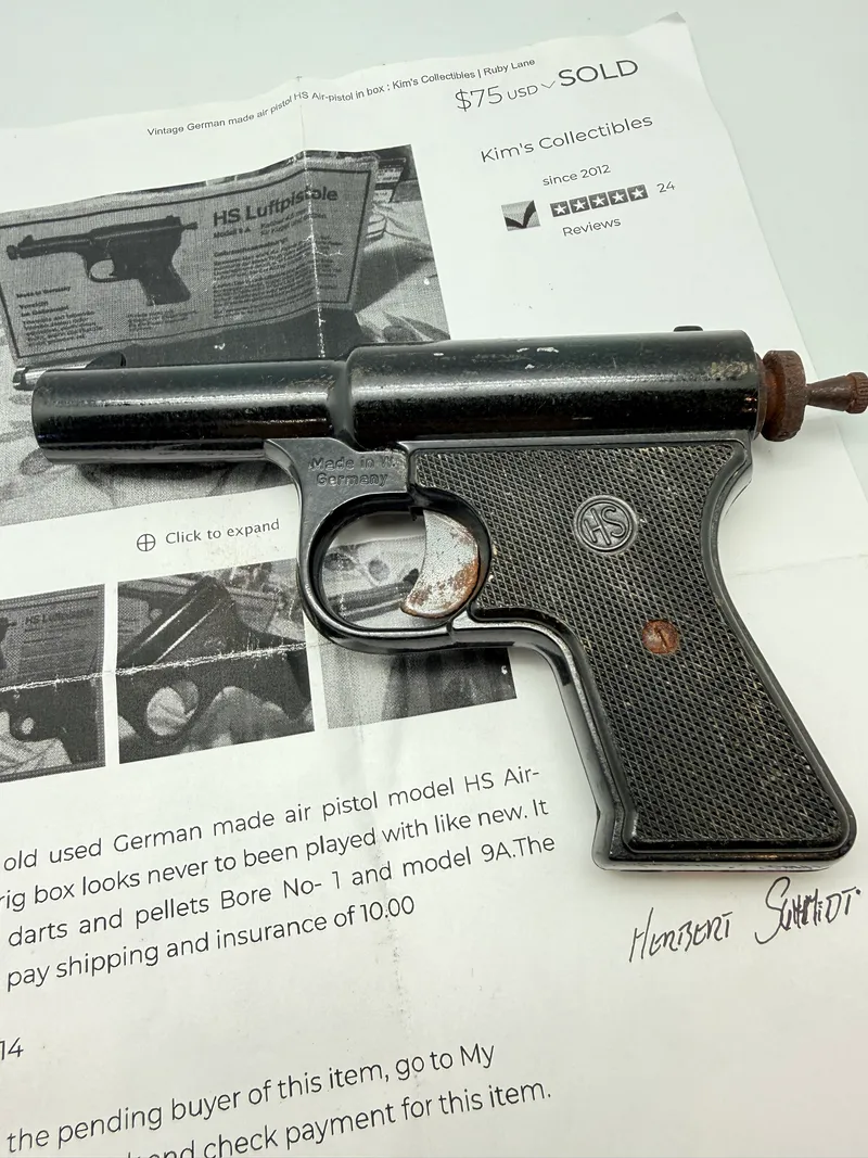Tysk luftpistol med mangler