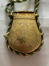 Original nordafrikansk krudt taske af messing