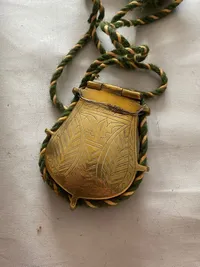 Original nordafrikansk krudt taske af messing