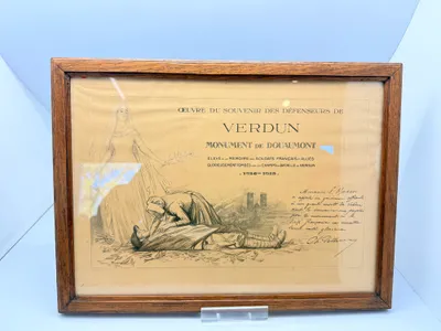 Verdun Diplom givet til Dansker, originalt
