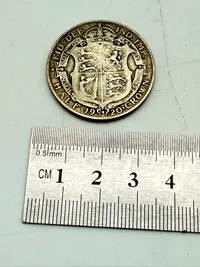 Engelsk half crown 1920 i sølv, 14 gram 0.500 lødighed