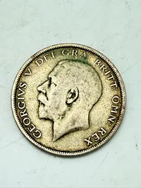 Engelsk half crown 1920 i sølv, 14 gram 0.500 lødighed