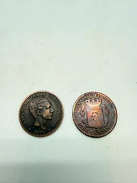Spanske 10 centimos 1878 og 1879