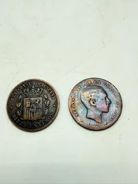 Spanske 10 centimos 1878 og 1879