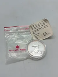 200 kr. i sølv, dronning Margrethes 50-års fødselsdag 1990, 31 gram 0.999 lødighed
