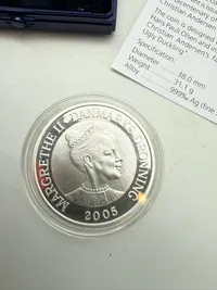 10 kr. i sølv, H.C. Andersens 200-års fødselsdag 2005, 31 gram 0.999 lødighed