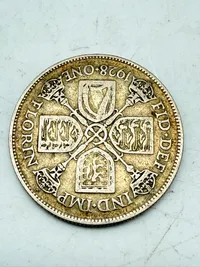 Engelsk florin 1928 i sølv, 11 gram 0.500 lødighed