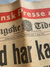 Original dansk befrielses avis fra maj dagene 1945