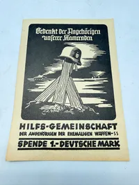 SS veteran postkort, originalt