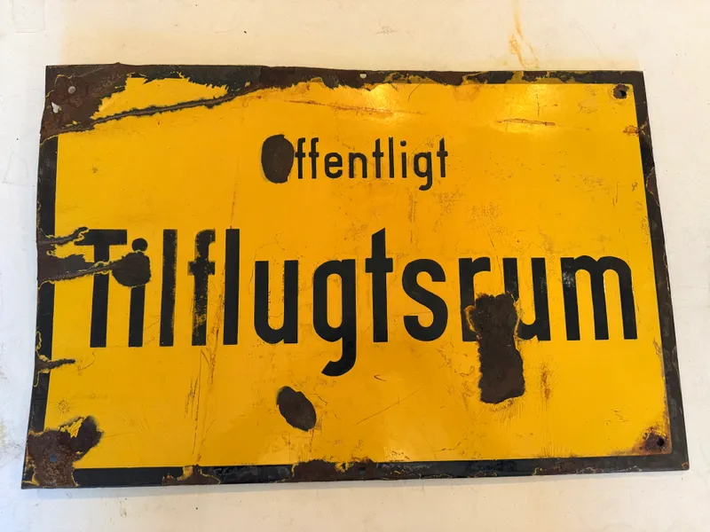 Dansk Emaljeskilt WW2, originalt