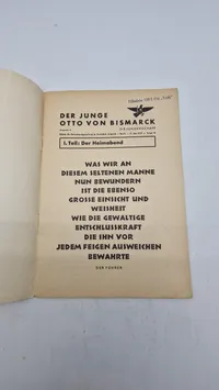 Der junge Otto von Bismarck. Hæftet er en del af serien "Die Jungenschaft - Blätter für Heimabendgestaltung im Deutschen Jungvolk", udgivet af Reichsjugendführung der NSDAP. Original