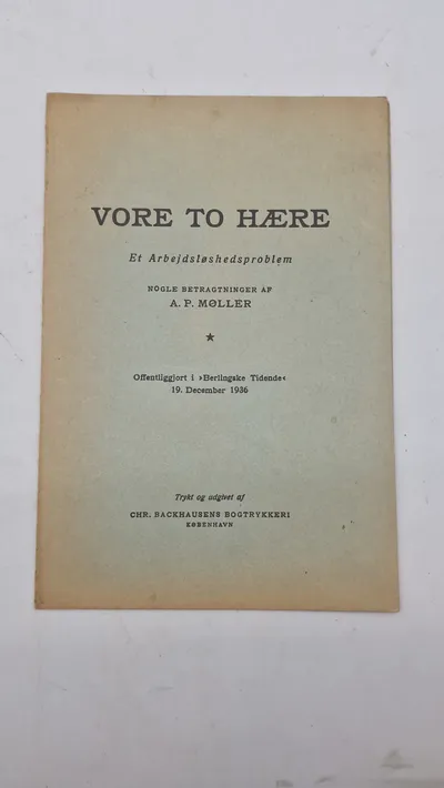 Berlingske artikel af A.P.Møller fra 1936